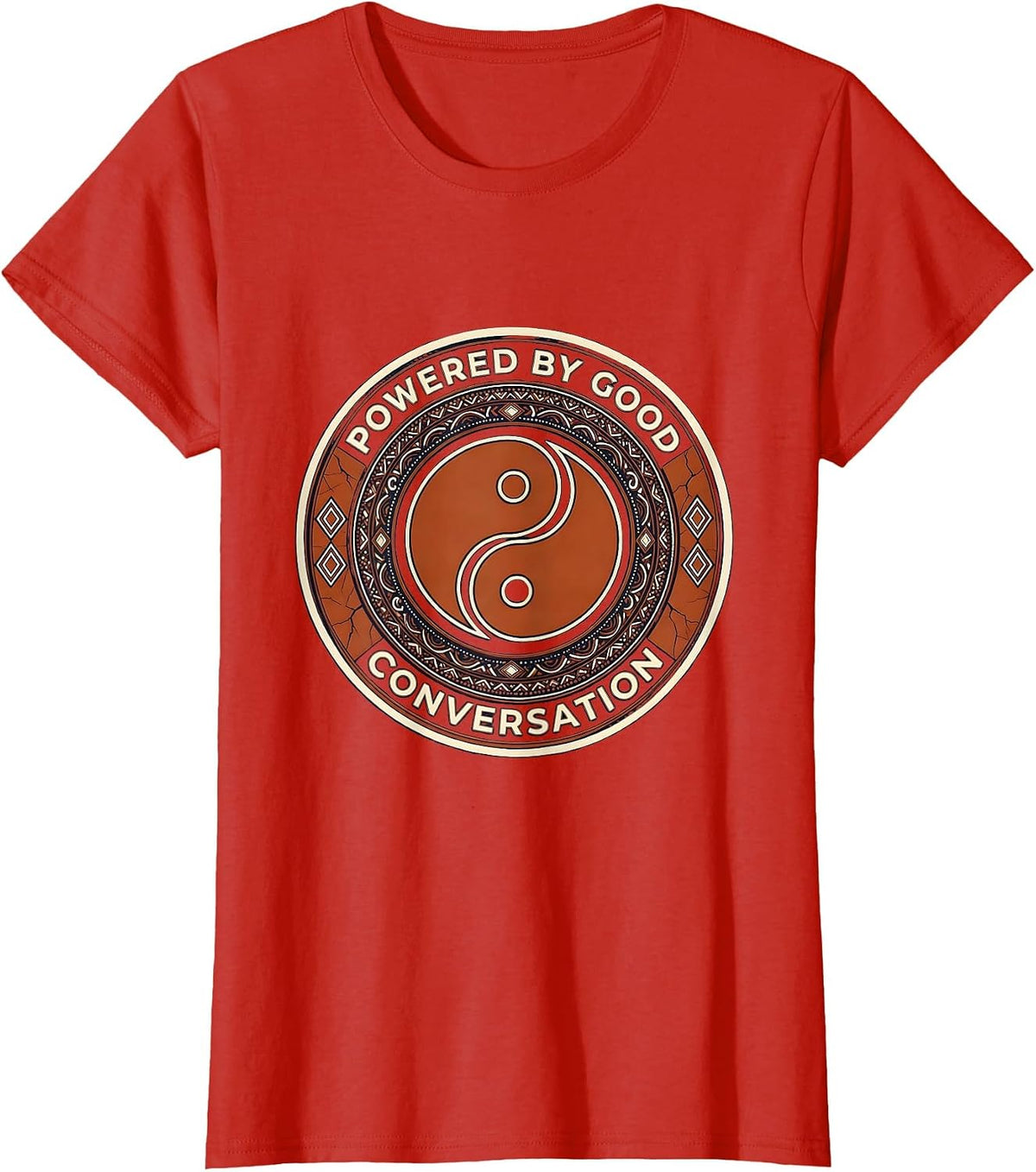 Women's Powered by Good Conversation Graphic Design T-Shirt - Red