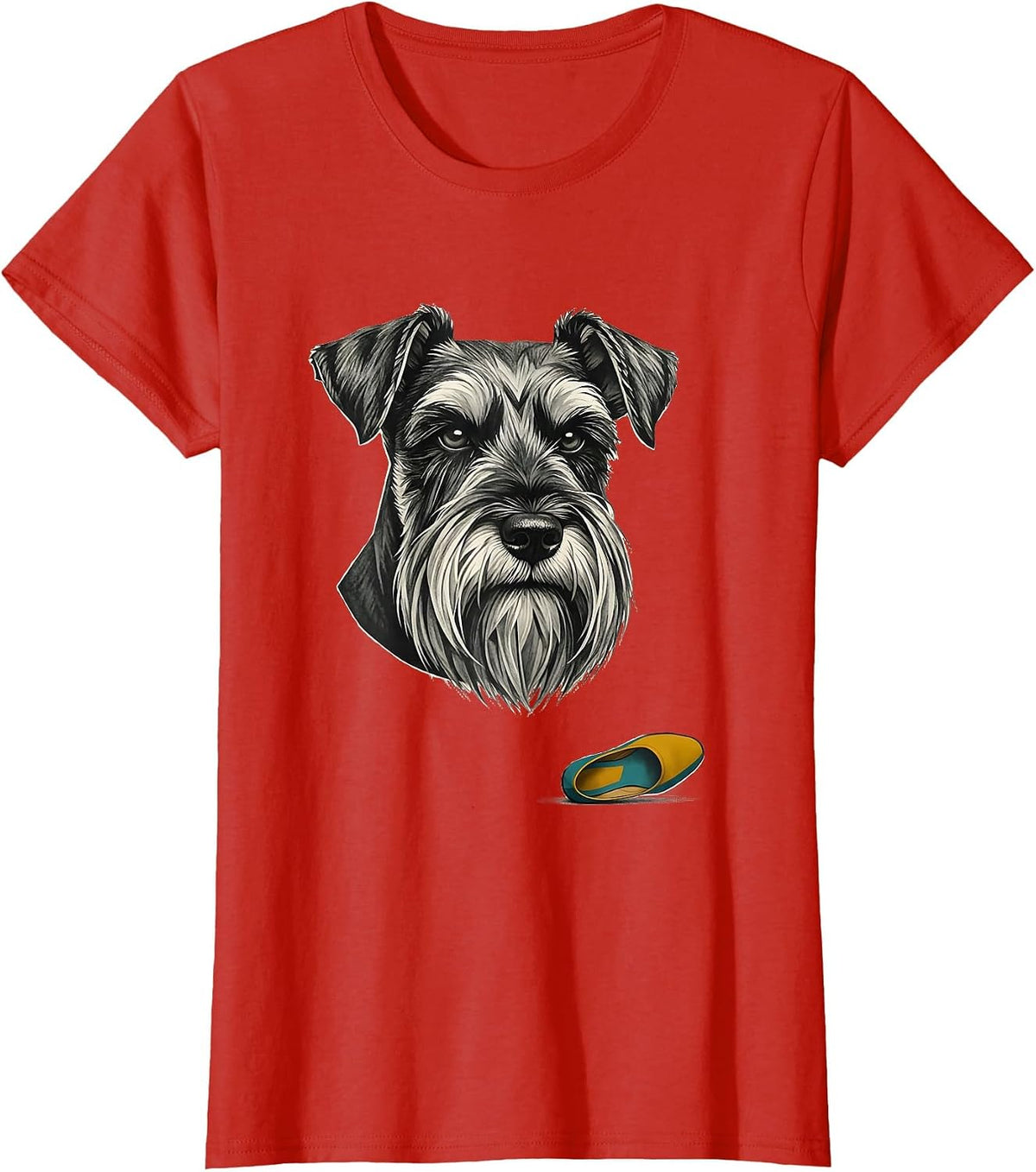 Miniature Schnauzer Bust Midcentury Modern Dog Lover Gift T-Shirt - Red