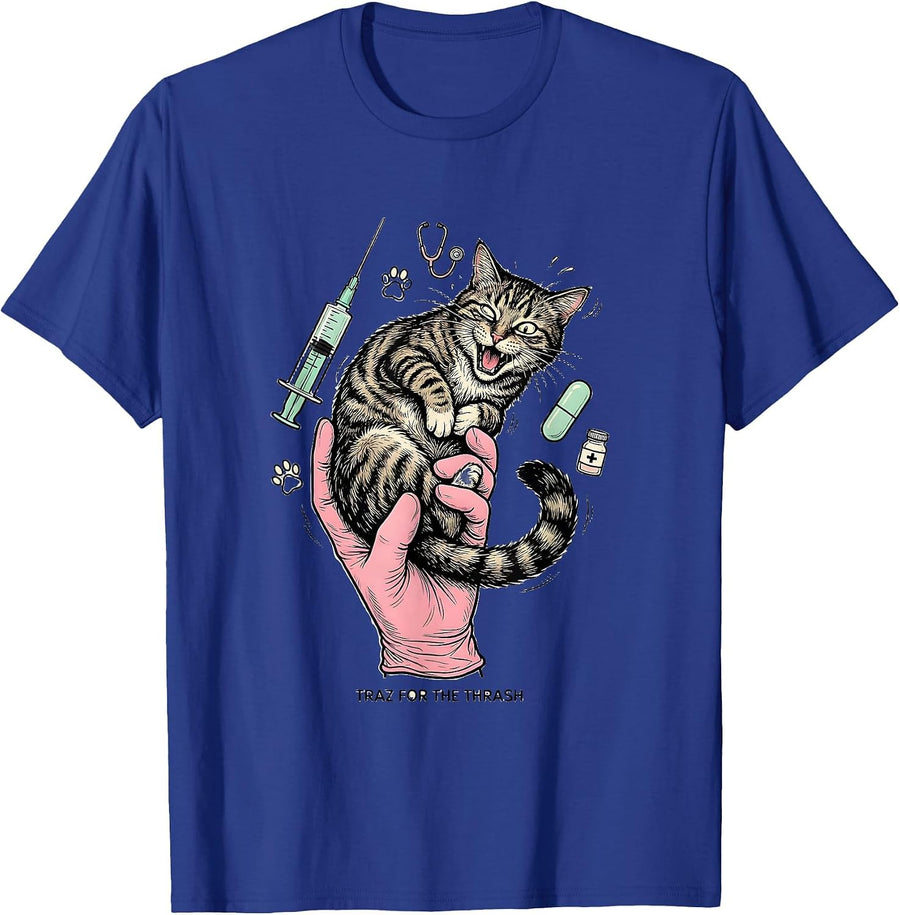 Traz For The Thrash Funny Veterinary Technician Vet Tech T-Shirt - Royal Blue