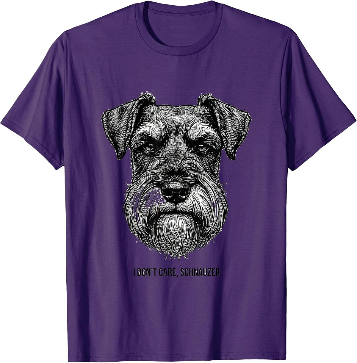 Men's I Don't Care Schnauzer Funny Miniature Schnauzer Lover Humor T-Shirt - Purple