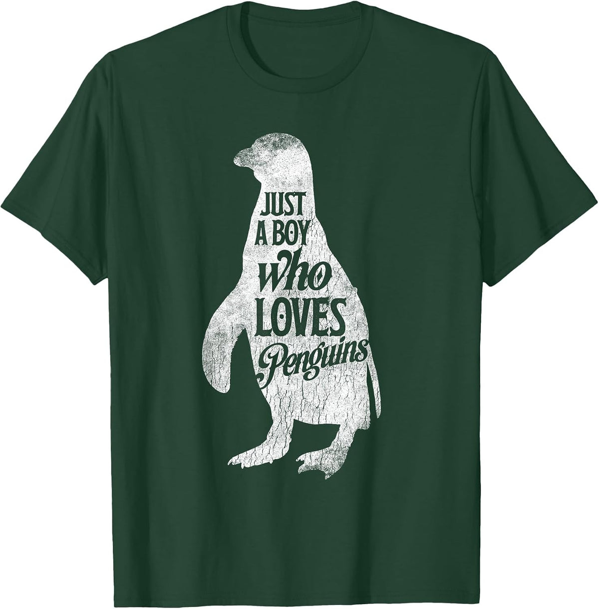 Just A Boy Who Loves Penguins T-Shirt Penguin Costume T-Shirt - Dark Green