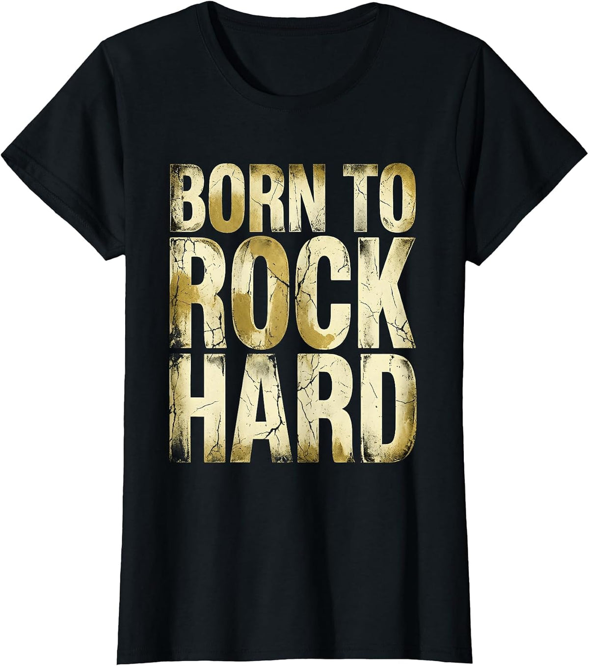 Born to Rock Hard Mens Rock Band Design T-Shirt - Black