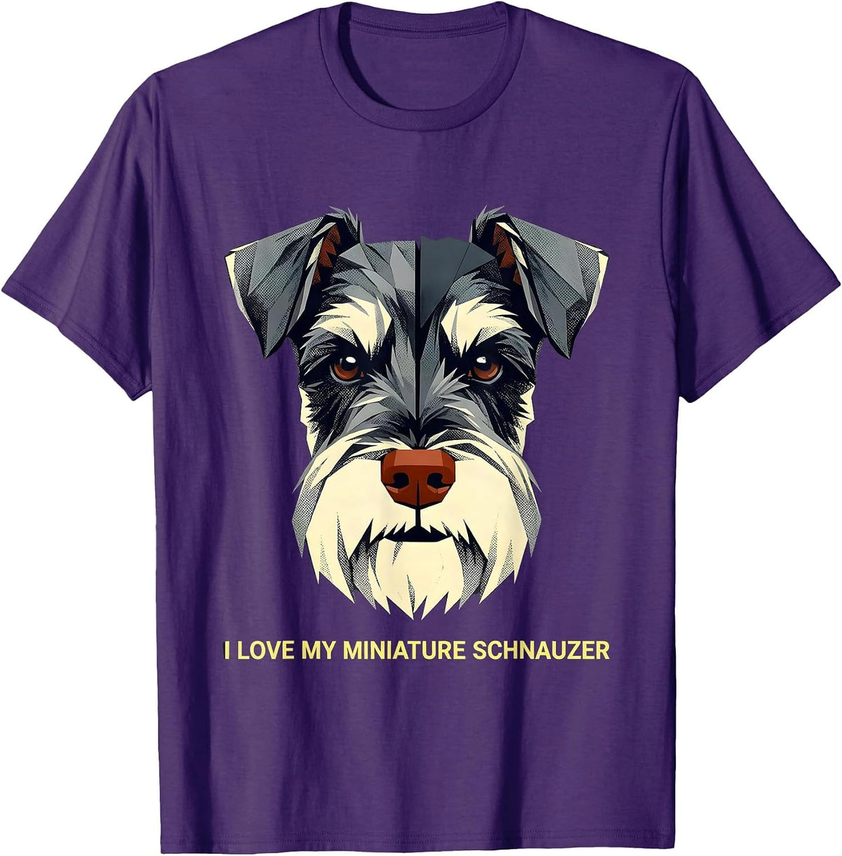 Men's I Love My Miniature Schnauzer Funny Dog Lover Gift T-Shirt - Purple
