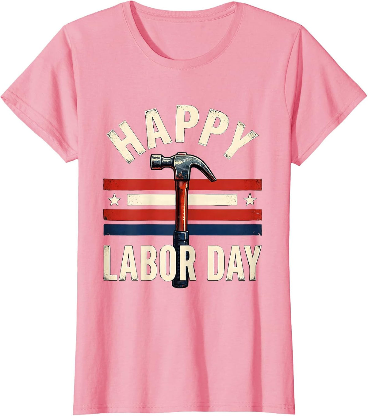 Women's Happy Labor Day Patriotic Union Worker Labor Day Holiday T-Shirt - Pink