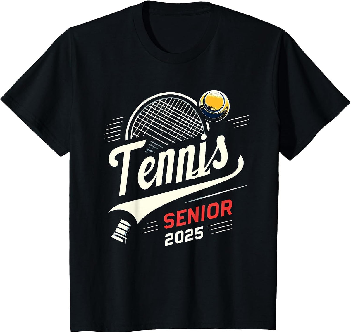 Tennis Senior 2025 Graduation Class of 2025 Graduate Pride T-Shirt - Black
