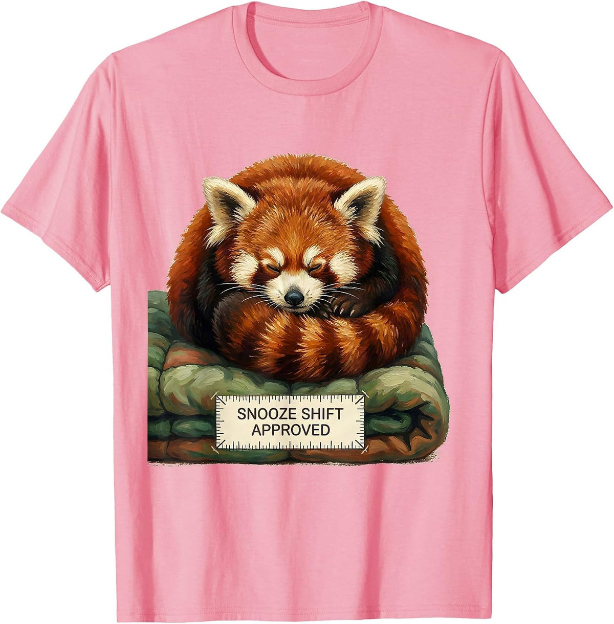 Men's Snooze Shift, Approved Funny Red Panda Animal Lover Gift T-Shirt - Pink
