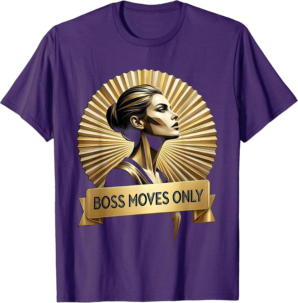 Men's Boss Moves Only Empowerment Design T-Shirt - Purple
