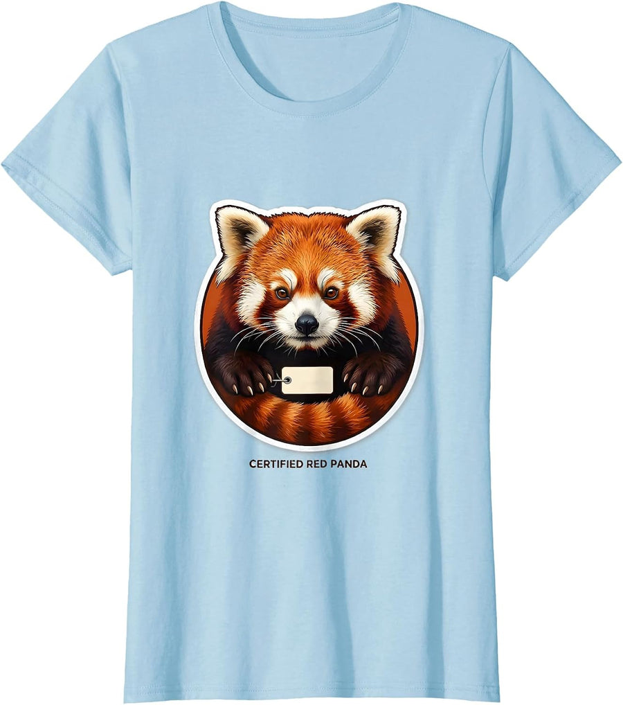 Women's Certified Red Panda Cute Animal Lover Gift T-Shirt - Baby Blue
