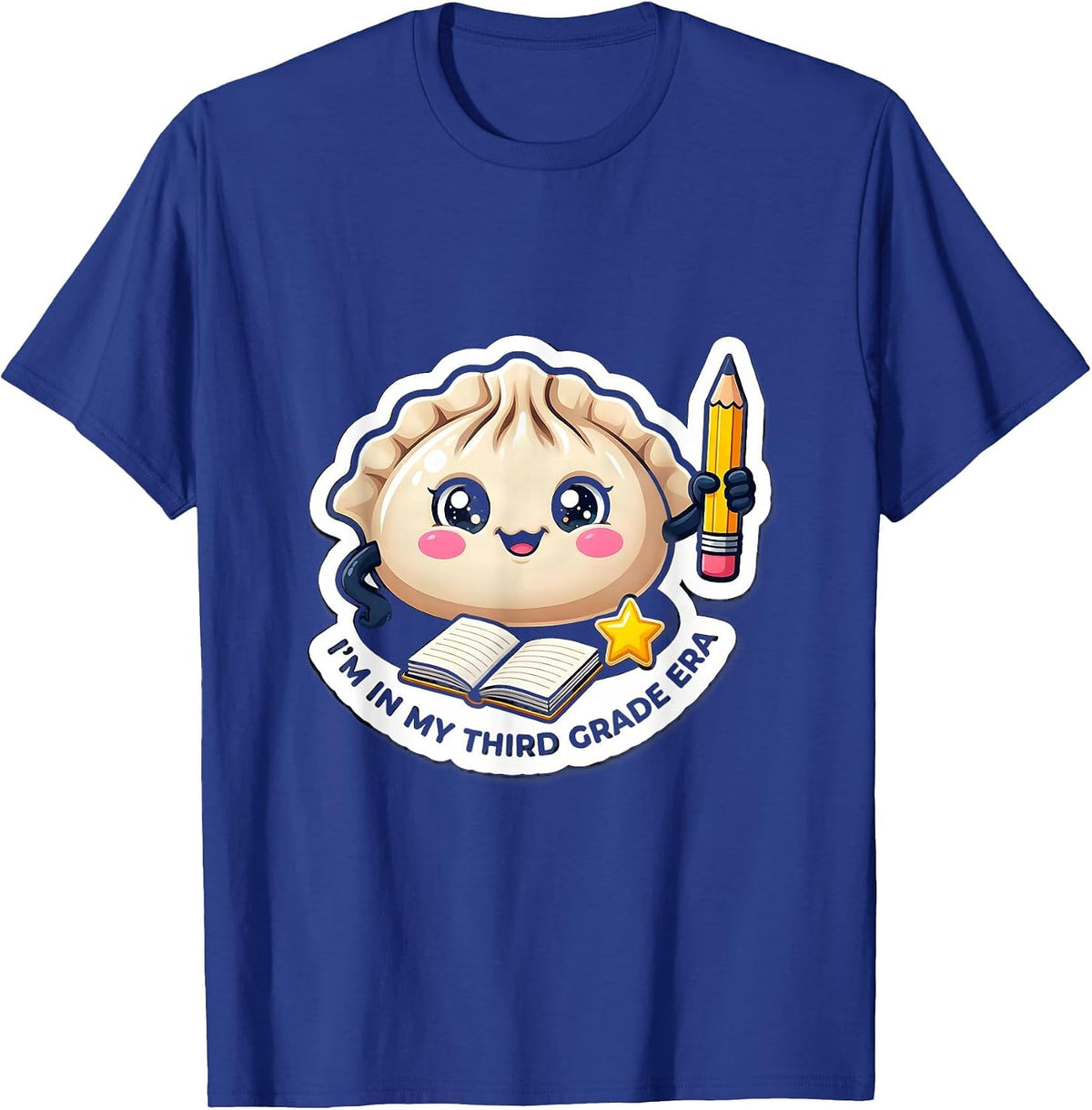 Men's I'm In My Third Grade Era Cute Dumpling Back to School Girl T-Shirt - Royal Blue