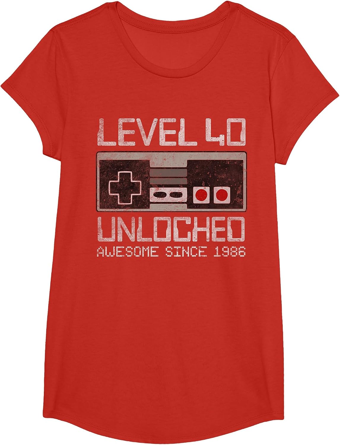 Level 40 Unlocked 40th Birthday 40 Year Old Video Gamer Men T-Shirt - Girls Red