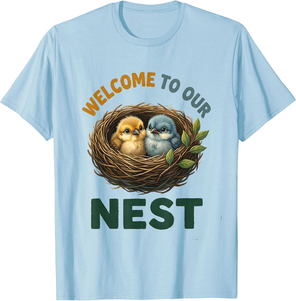 Welcome To Our Nest Cute Teacher Preschool Bird Lover Gift T-Shirt - Baby Blue