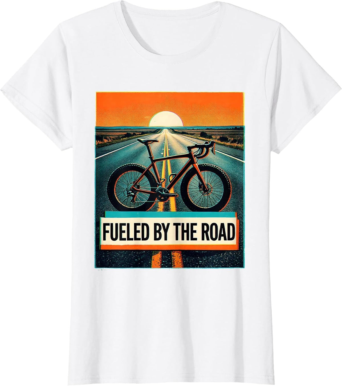 Fueled by the Road Cycling Bike Design T-Shirt - White