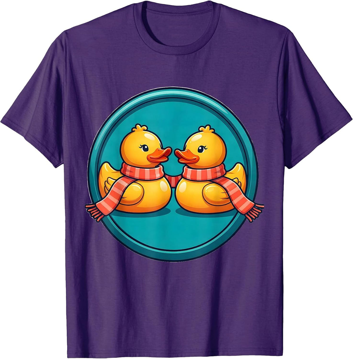 Sealed Bath Toy Ducks Badge Funny Christmas Duck Lover T-Shirt - Purple