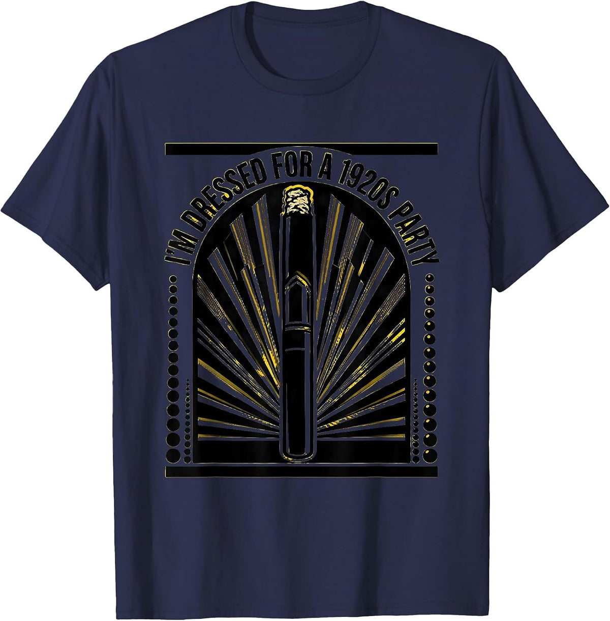 I'm Dressed For A 1920s Party Vintage Roaring Twenties New T-Shirt - Navy Blue