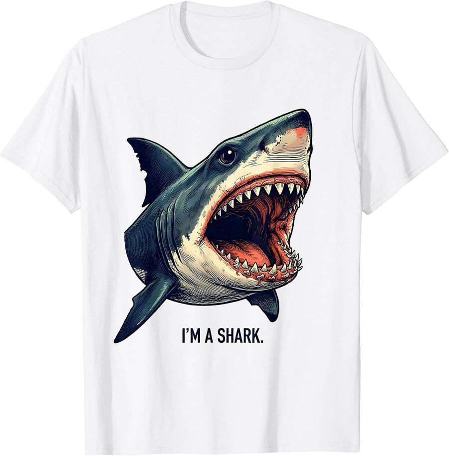 Men's I'm A Shark Funny Shark Lover Halloween Costume T-Shirt - White