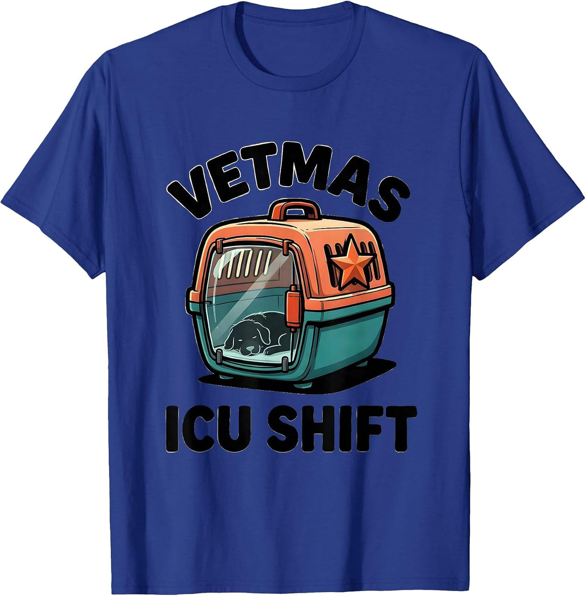 Vetmas ICU Shift Funny Vet Tech Christmas Veterinary Crew T-Shirt - Royal Blue