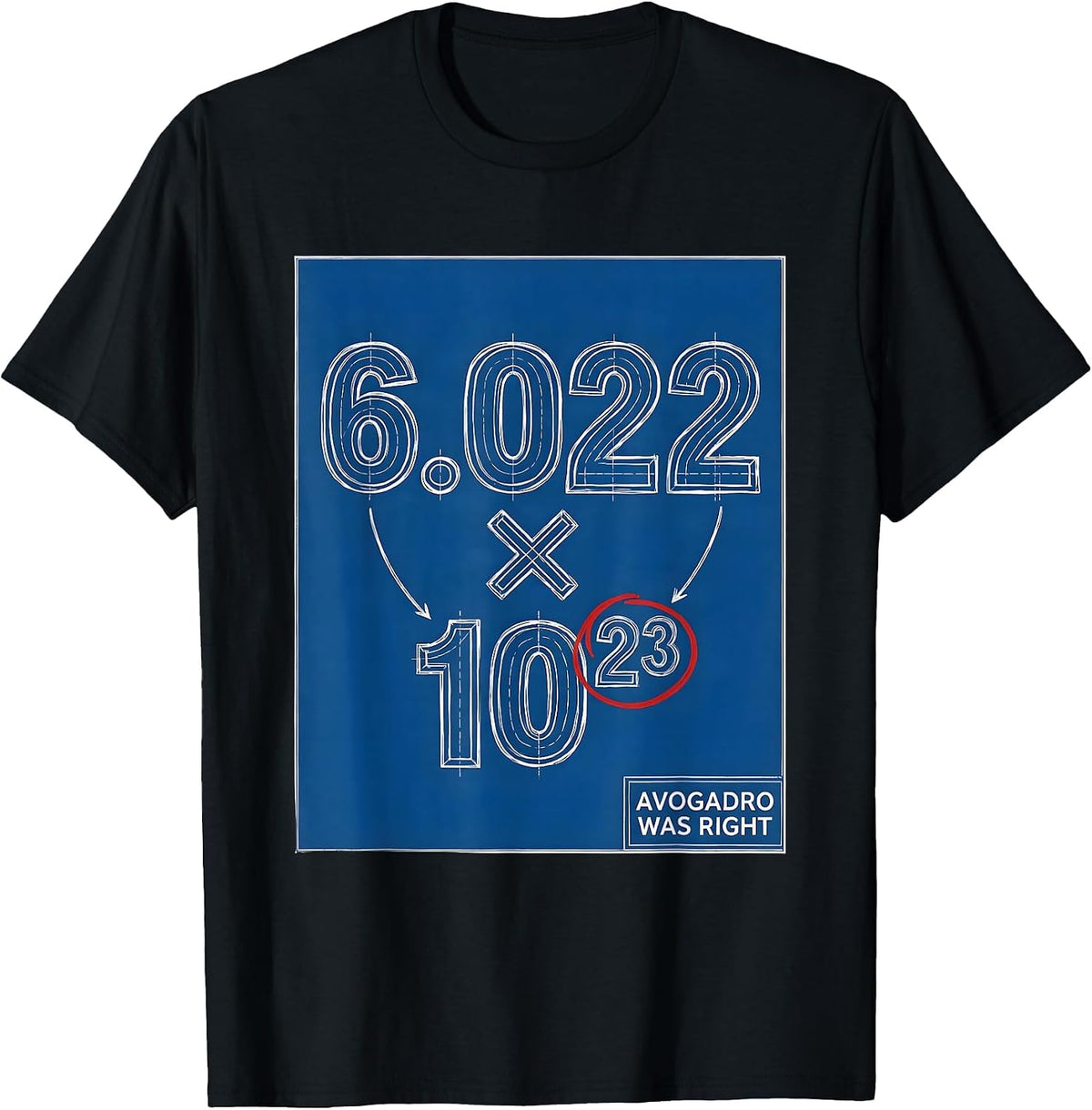 Men's Avogadro Was Right Technical Blueprint Chemistry Student T-Shirt - Black