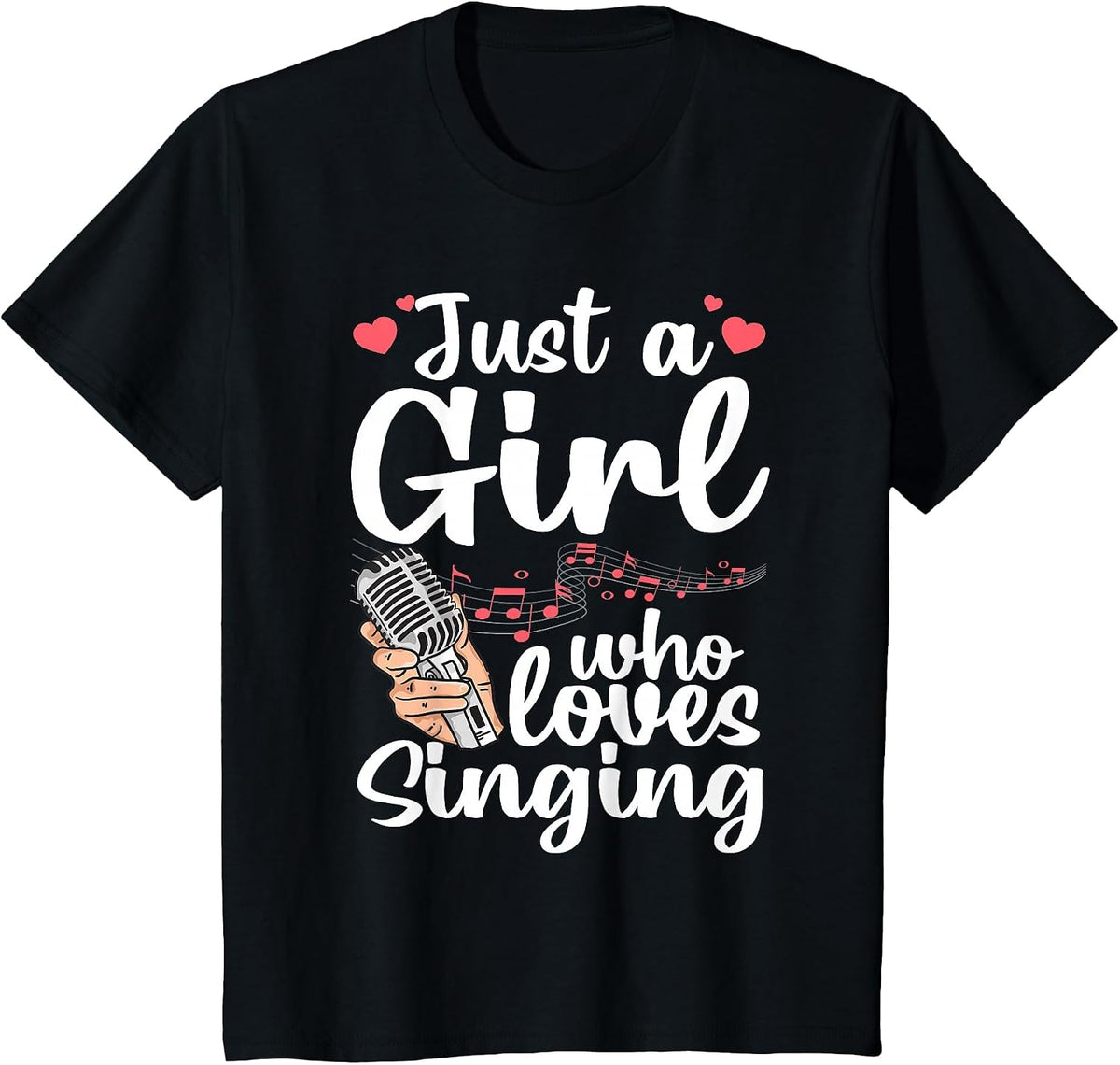 Funny Singing Design for Girls Women Kids Singer Song Lover T-Shirt - Black