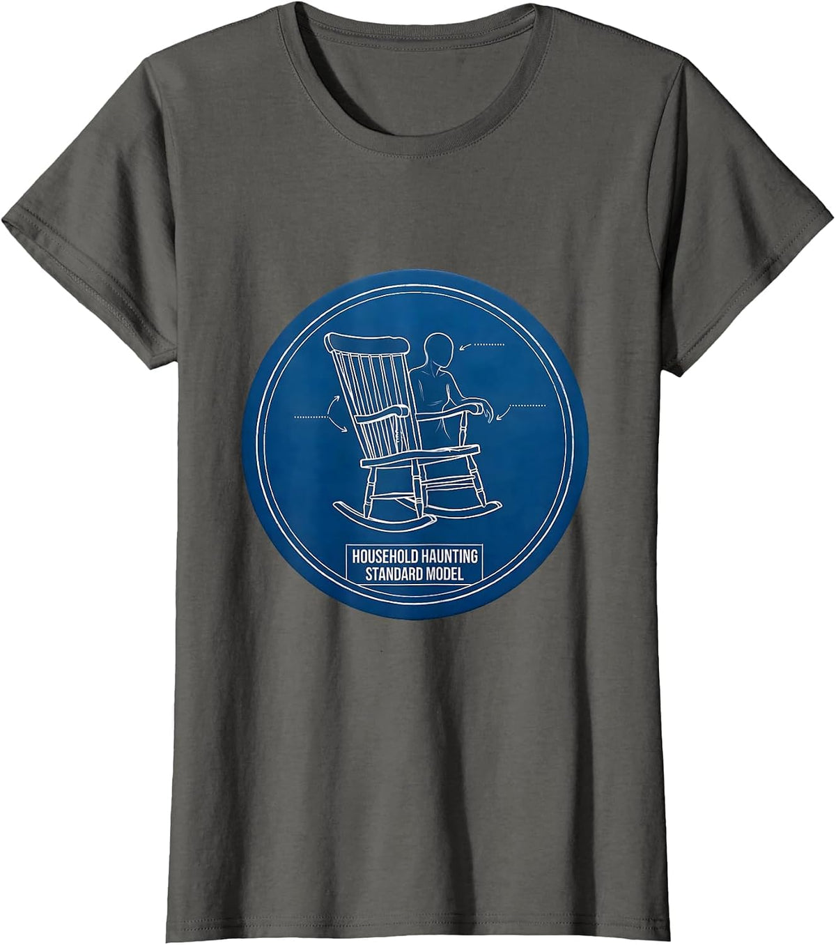 Women's Household Haunting Standard Model Gothic Horror Alt T-Shirt - Asphalt Grey