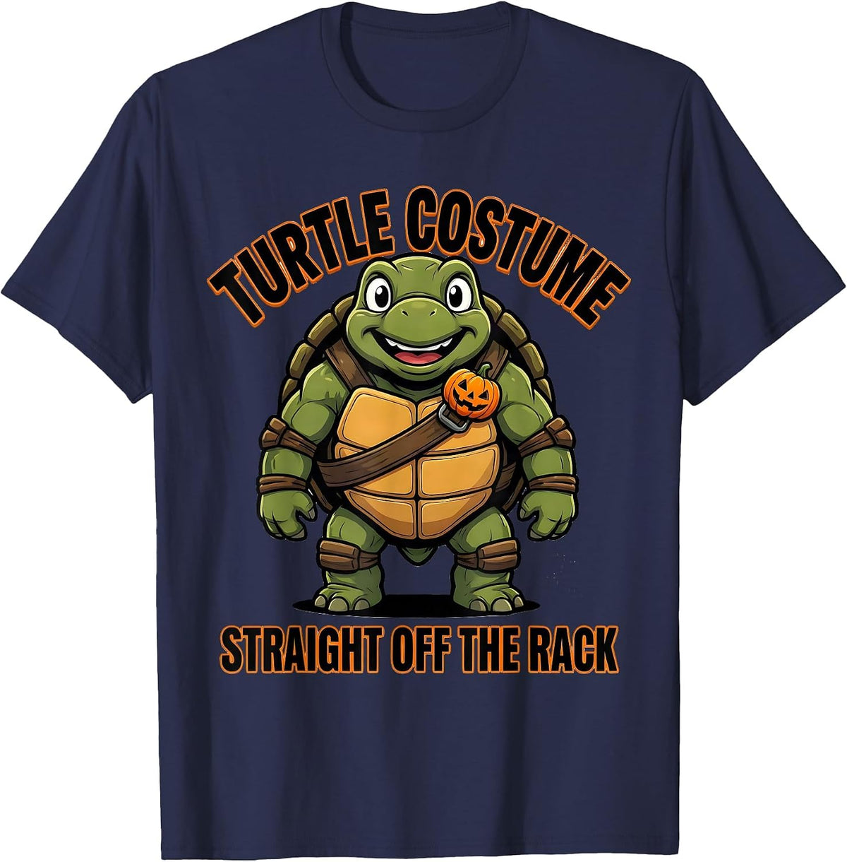 Men's Turtle Costume Straight Off The Rack Cartoon Halloween T-Shirt - Navy Blue