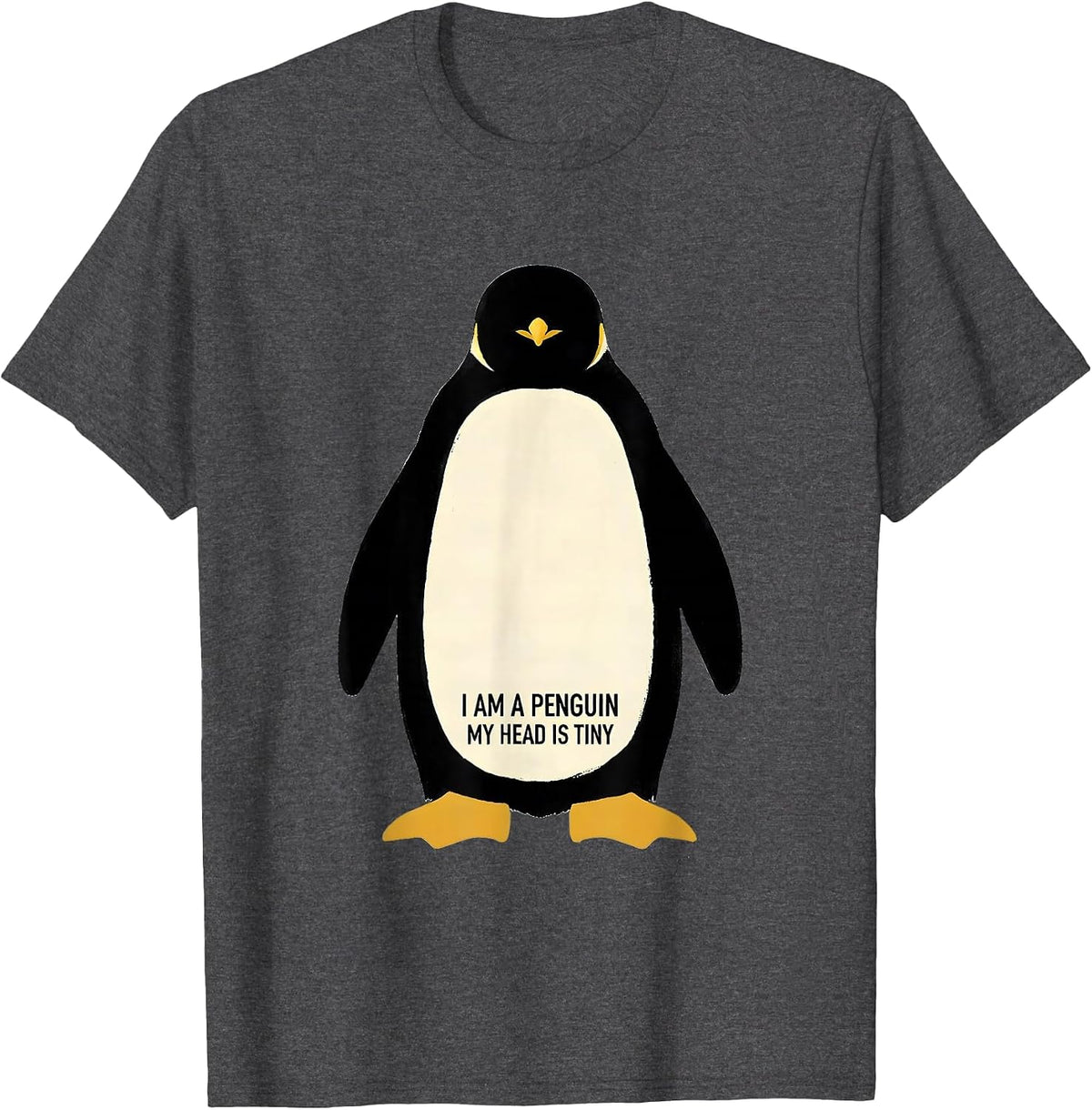 Men's I Am A Penguin My Head Is Tiny Funny Penguin Lover Halloween T-Shirt - Dark Heather Grey