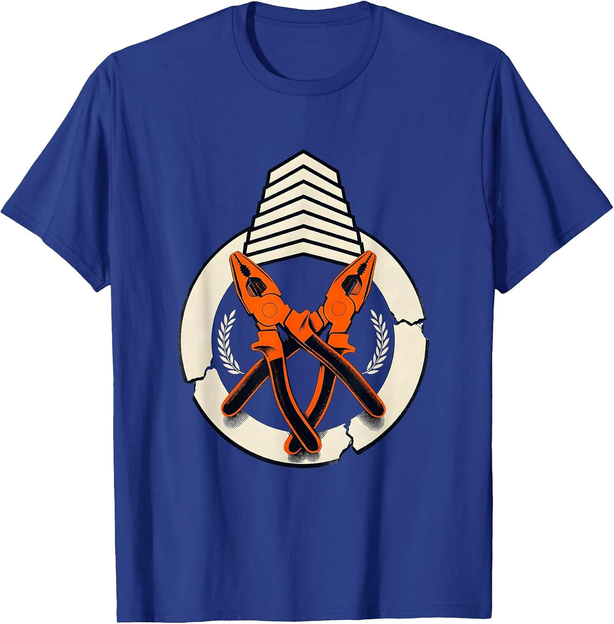 Men's Sealed Badge Ring Lineman Pliers Voltage Tester Funny T-Shirt - Royal Blue