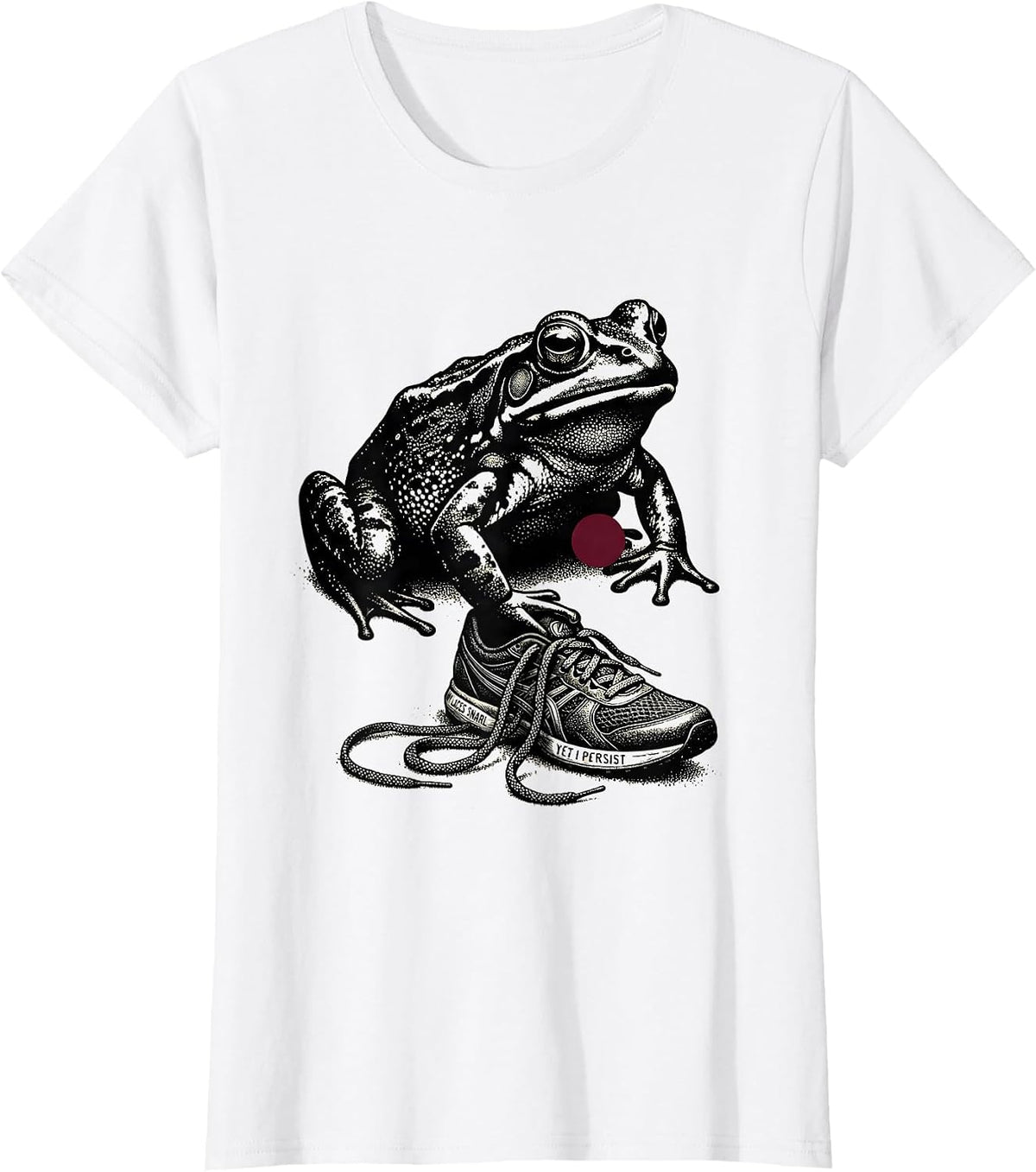 My Laces Snarl, Yet I Persist Grumpy Frog Japanese Ink Art T-Shirt - White