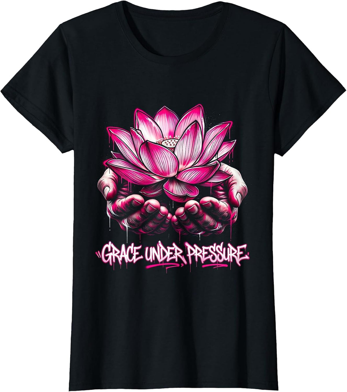 Grace Under Pressure Hospice Nurse Design T-Shirt - Black