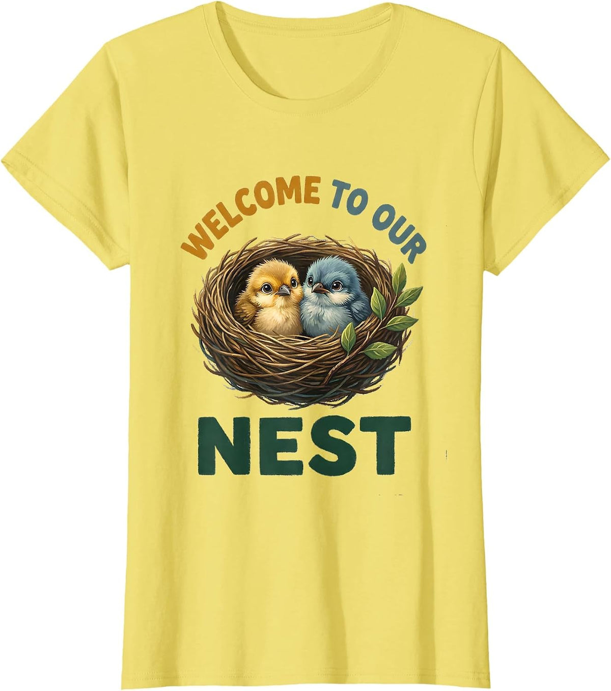 Welcome To Our Nest Cute Teacher Preschool Bird Lover Gift T-Shirt - Lemon Yellow