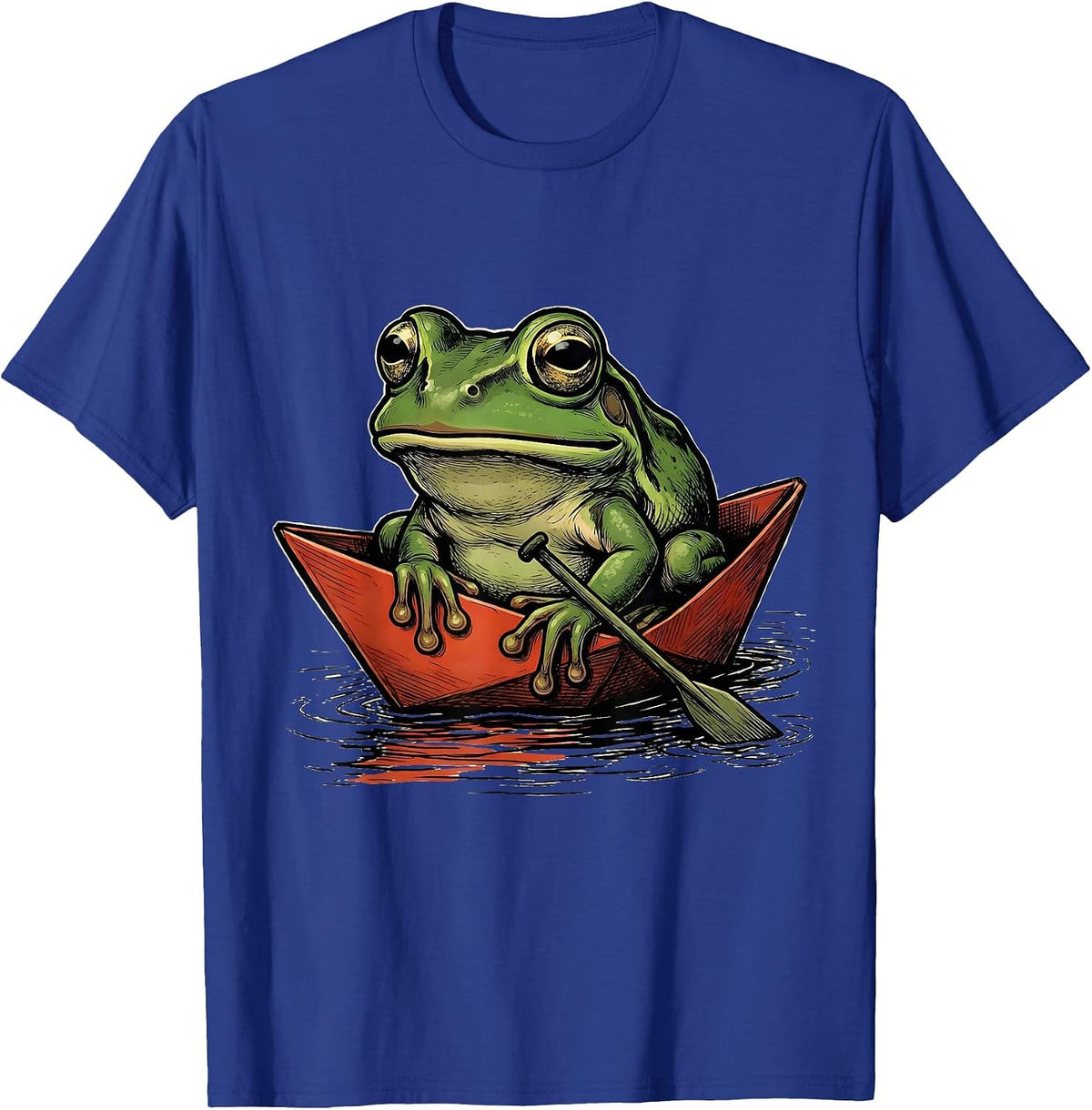 Men's Squat Frog Lounging Cartoon Humor Meme Lover T-Shirt - Royal Blue
