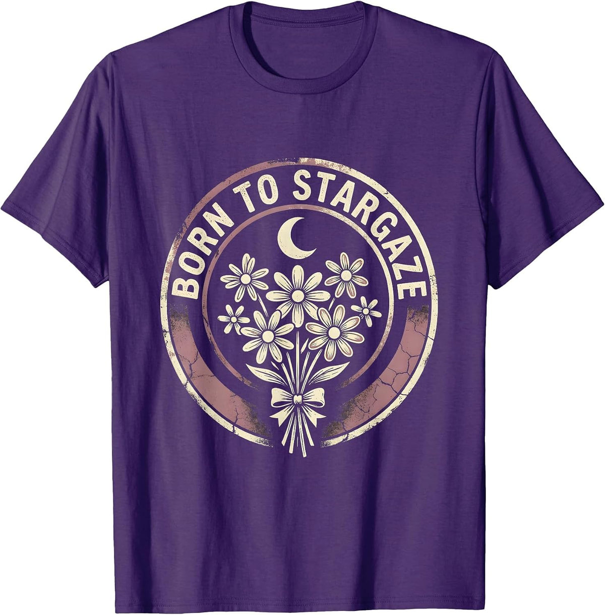 Born to Stargaze Astronomy Lover Design T-Shirt - Purple