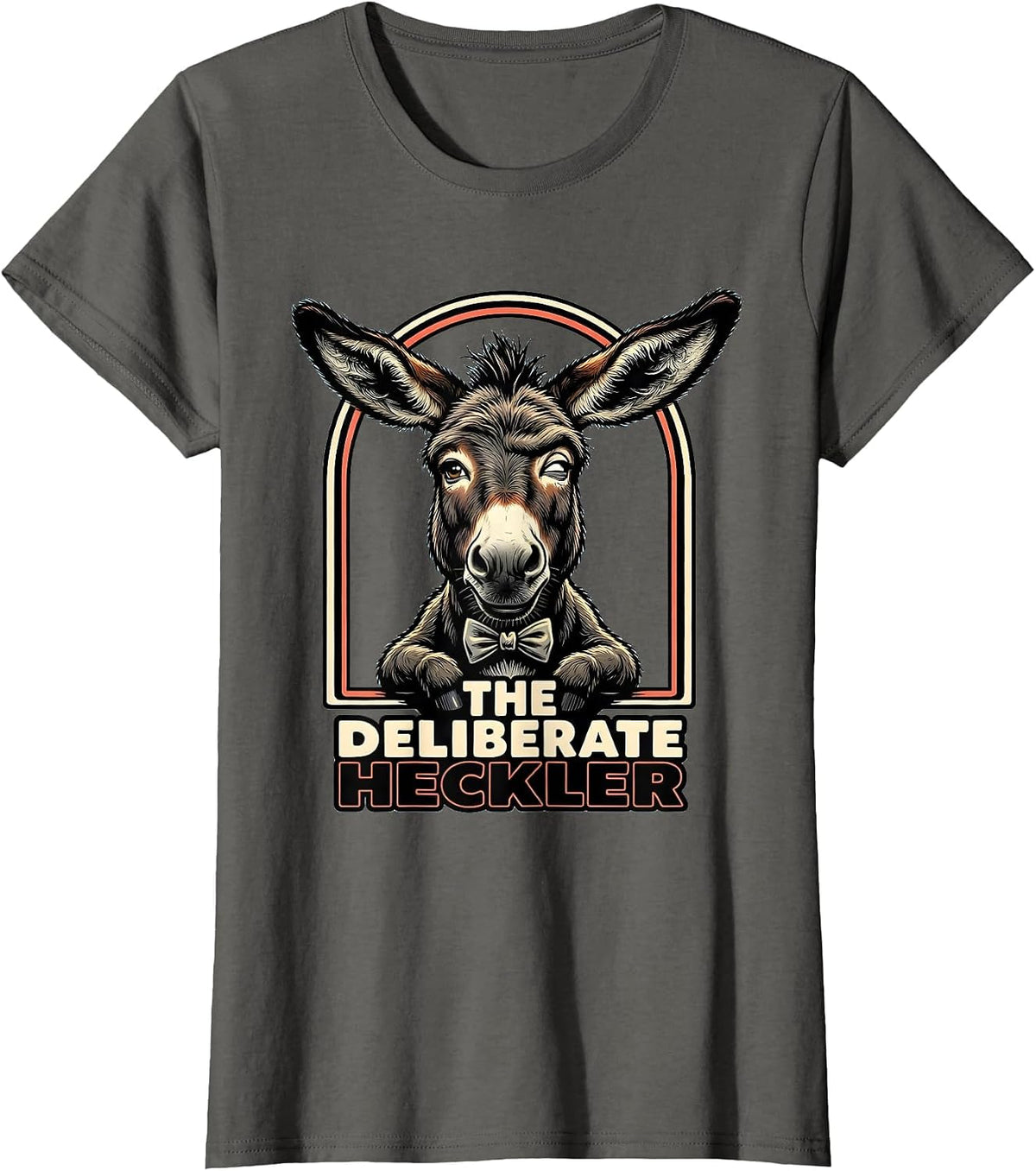 Women's The Deliberate Heckler Funny Miniature Donkey Animal Lover T-Shirt - Asphalt Grey