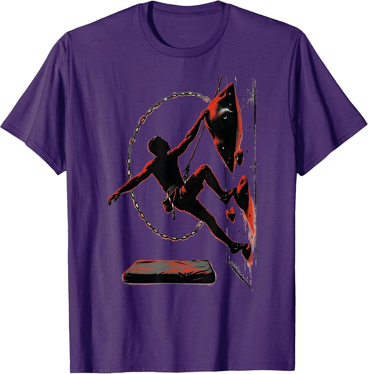 Men's Climbing Silhouette Bouldering Enthusiast Humor T-Shirt - Purple