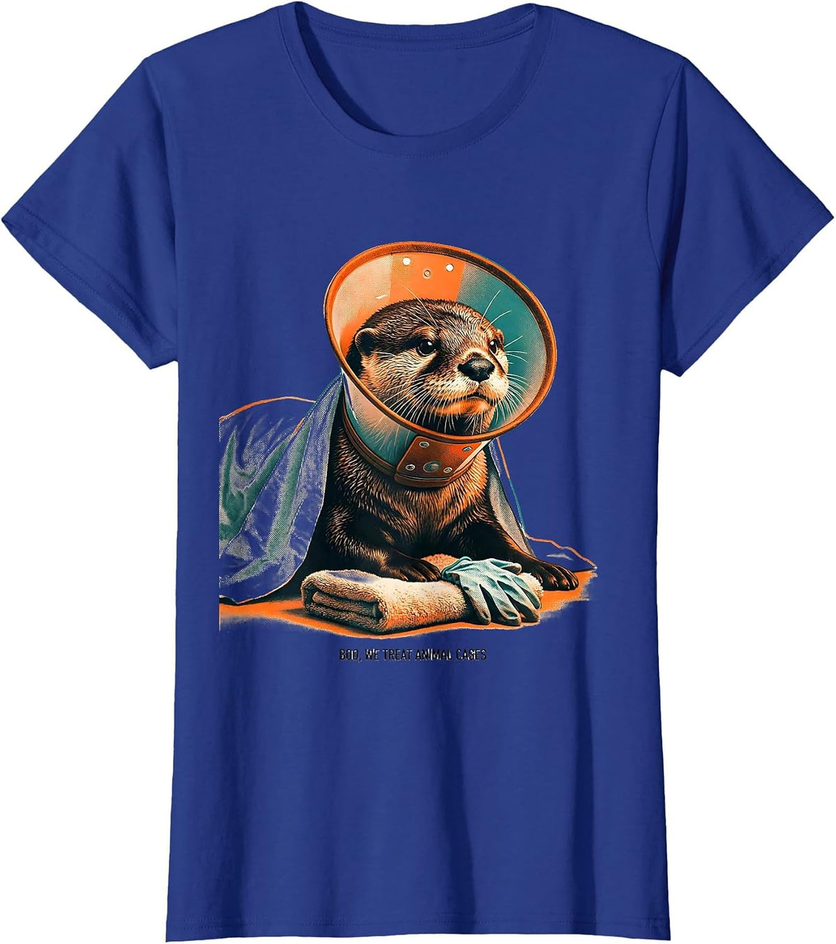 Women's Boo We Treat Animal Cases Funny Vet Tech Halloween Workplace T-Shirt - Royal Blue