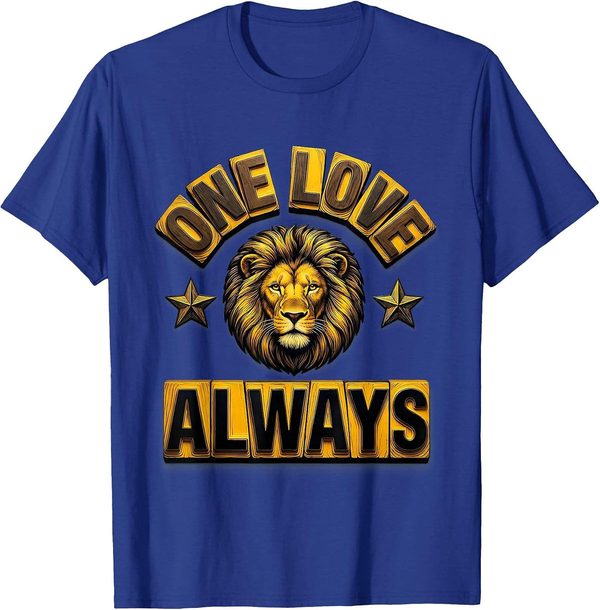 One Love Always Jamaica Reggae Inspired Design T-Shirt - Royal Blue