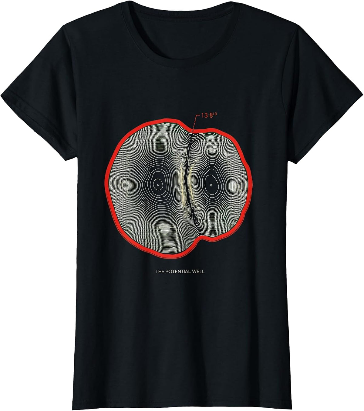 The Potential Well Quantum Physics Science Enthusiast Nerdy T-Shirt - Black