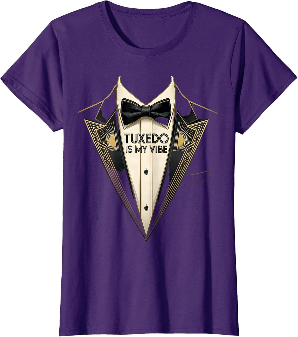 Women's Tuxedo Is My Vibe Formal Style Design T-Shirt - Purple