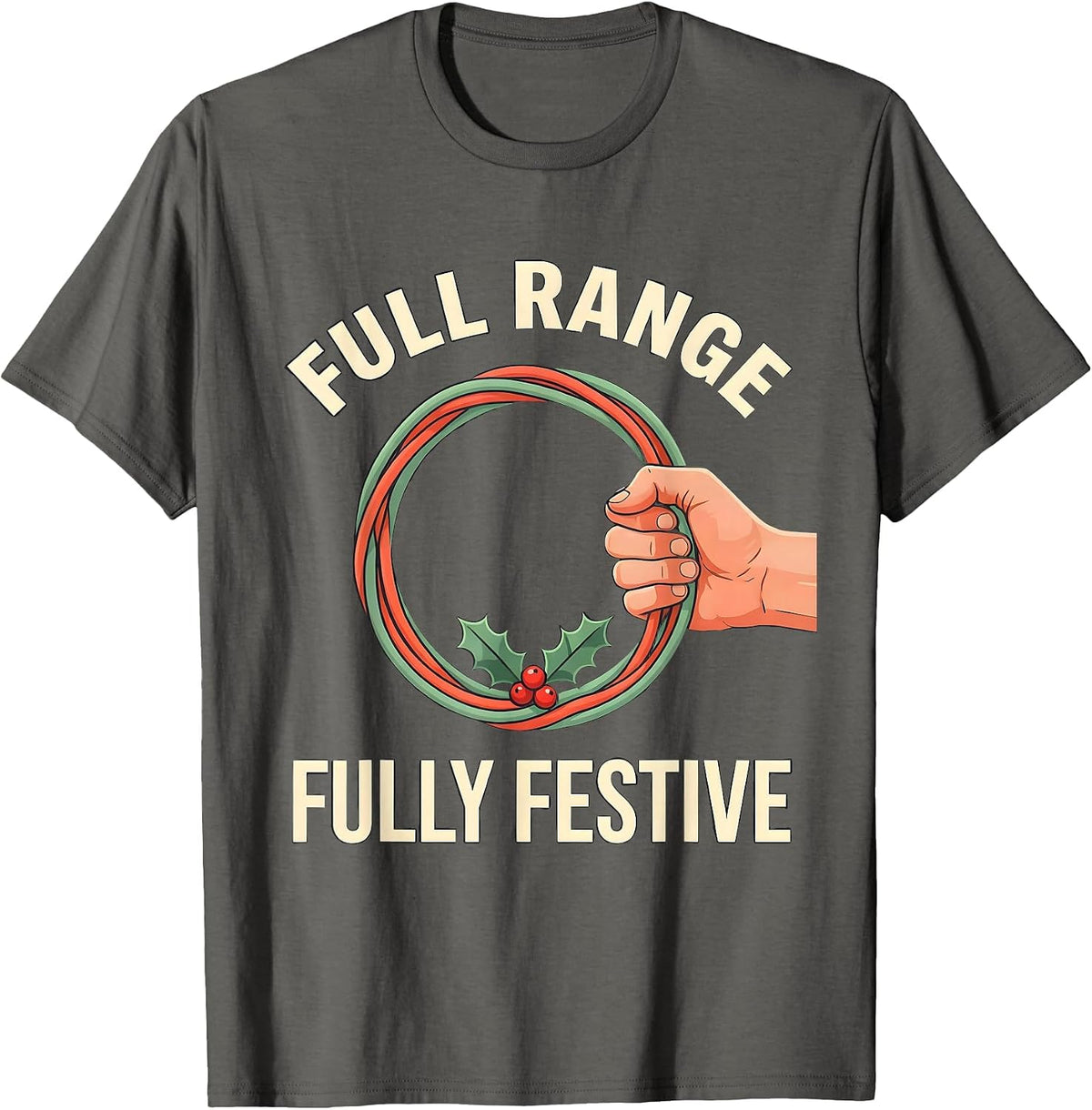 Full Range Fully Festive Physical Therapy Christmas T-Shirt - Asphalt Grey