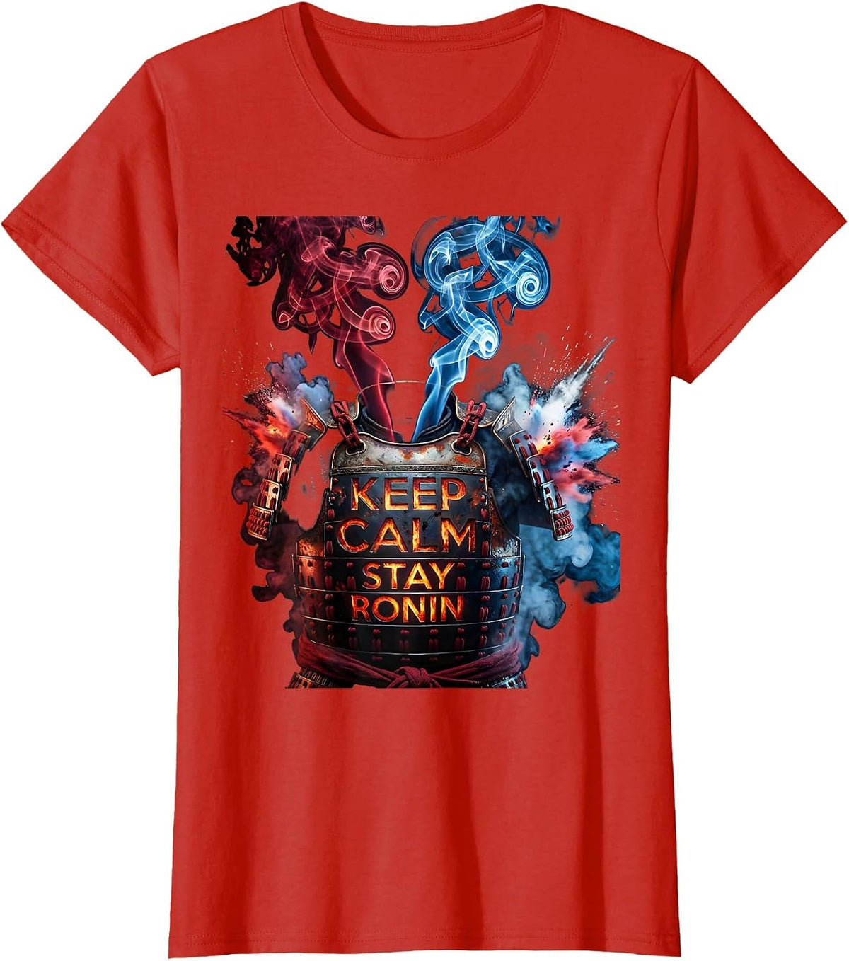 Keep Calm Stay Ronin Japanese Warrior Design T-Shirt - Red