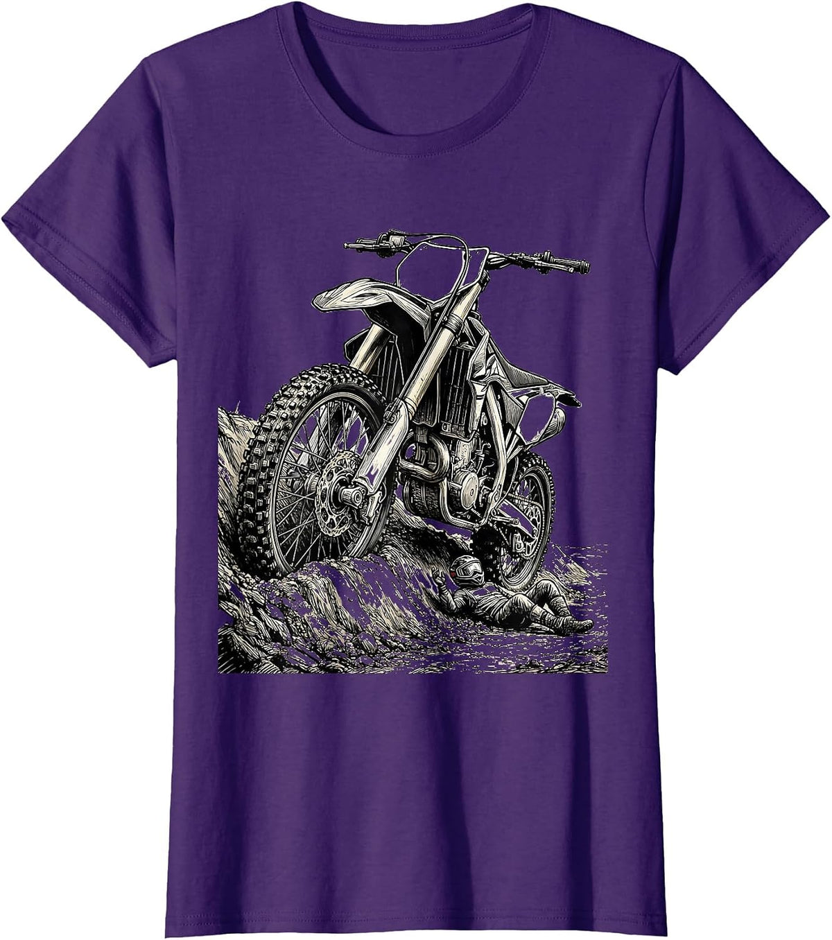 Women's Dirt Bike Crash Humor Motocross Rider Gift T-Shirt - Purple