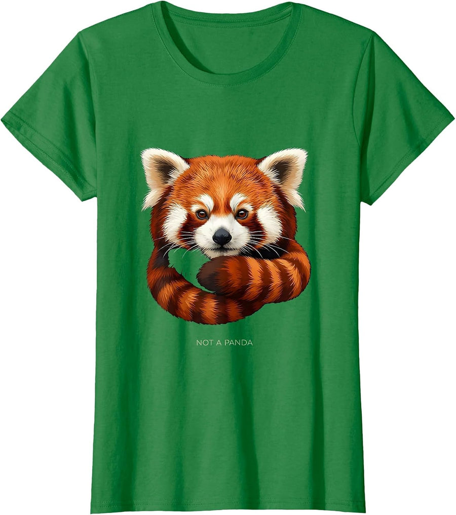 Women's Not A Panda Funny Red Panda Animal Lover Humor T-Shirt - Kelly Green