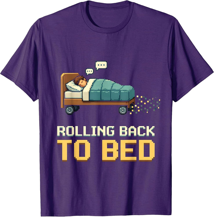 Men's Rolling Back To Bed Funny Developer Programmer Gift T-Shirt - Purple