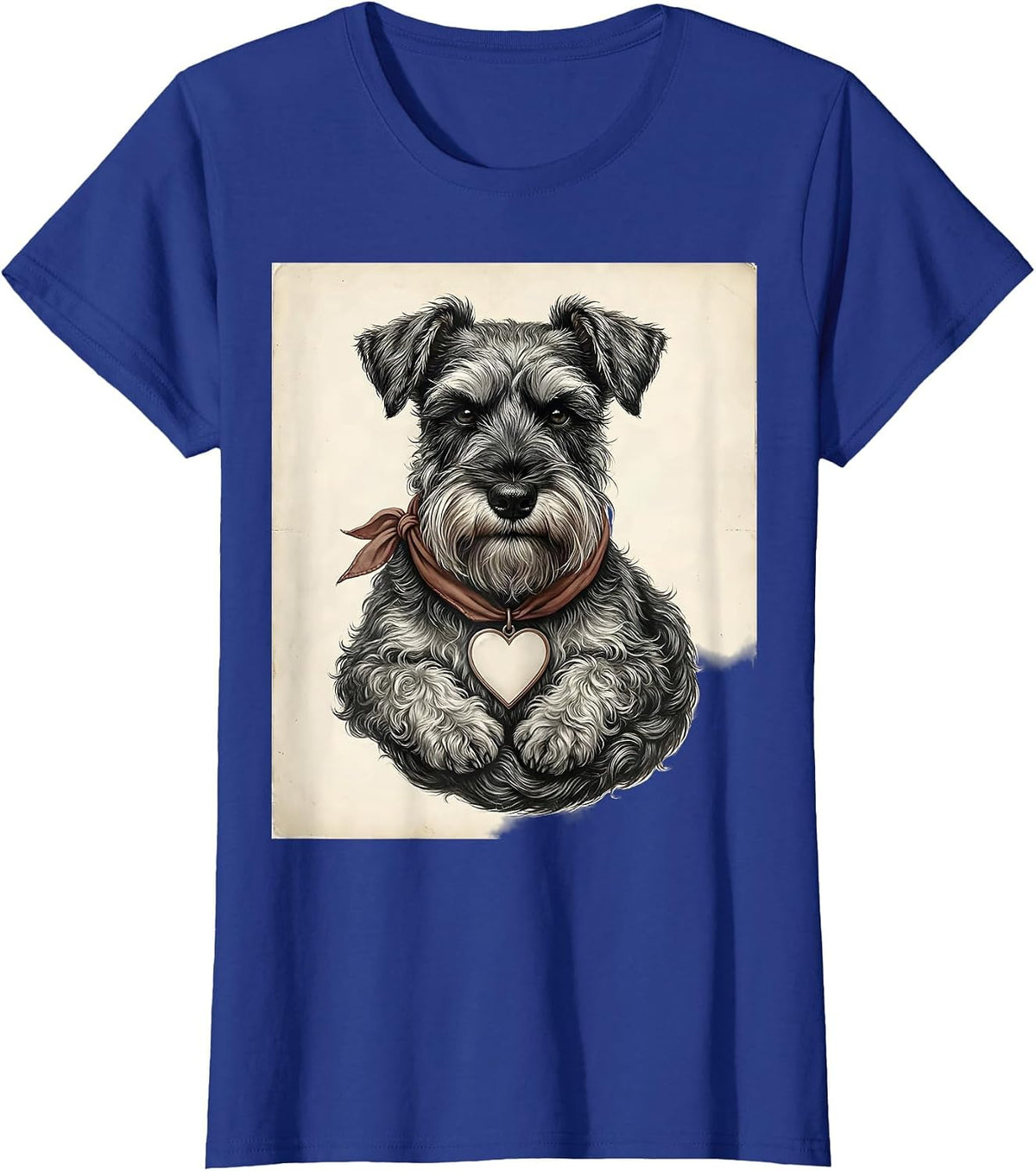 Women's Miniature Schnauzer Vintage Dog Lover Gift T-Shirt - Royal Blue
