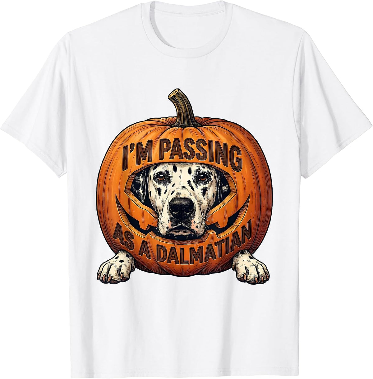 Men's I'm Passing As A Dalmatian Funny Dalmatian Dog Halloween T-Shirt - White