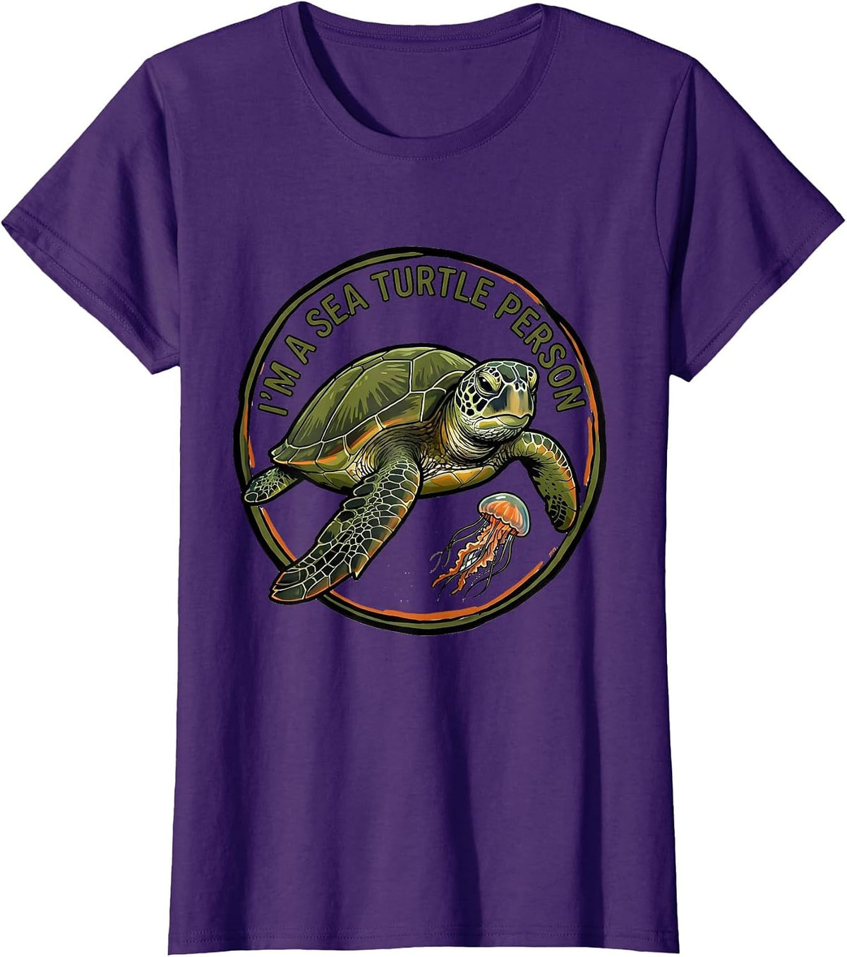 Women's I'm A Sea Turtle Person Funny Turtle Lover Animal Humor T-Shirt - Purple