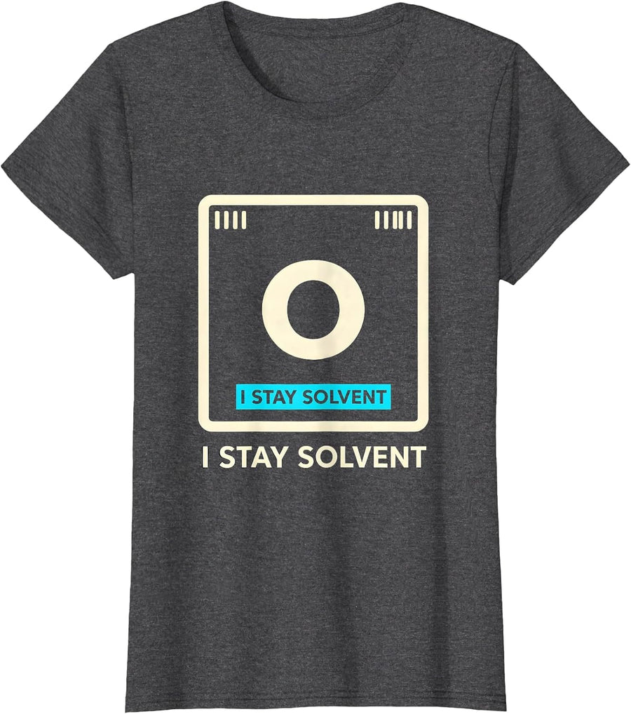 Women's I Stay Solvent Funny Chemistry Nerd Humor Science Teacher T-Shirt - Dark Heather Grey