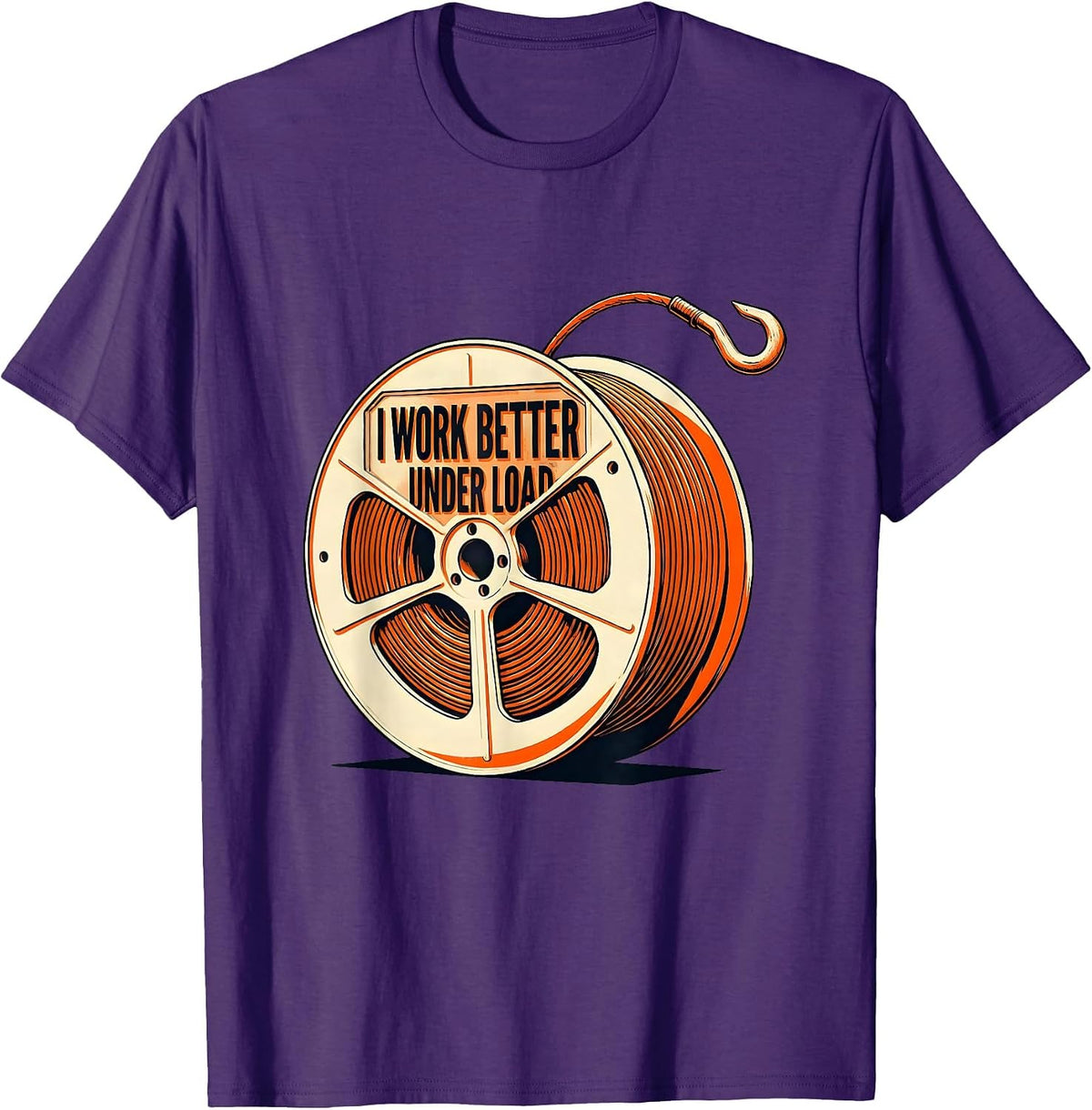 Men's I Work Better Under Load Funny Electrician Lineman Skeleton T-Shirt - Purple