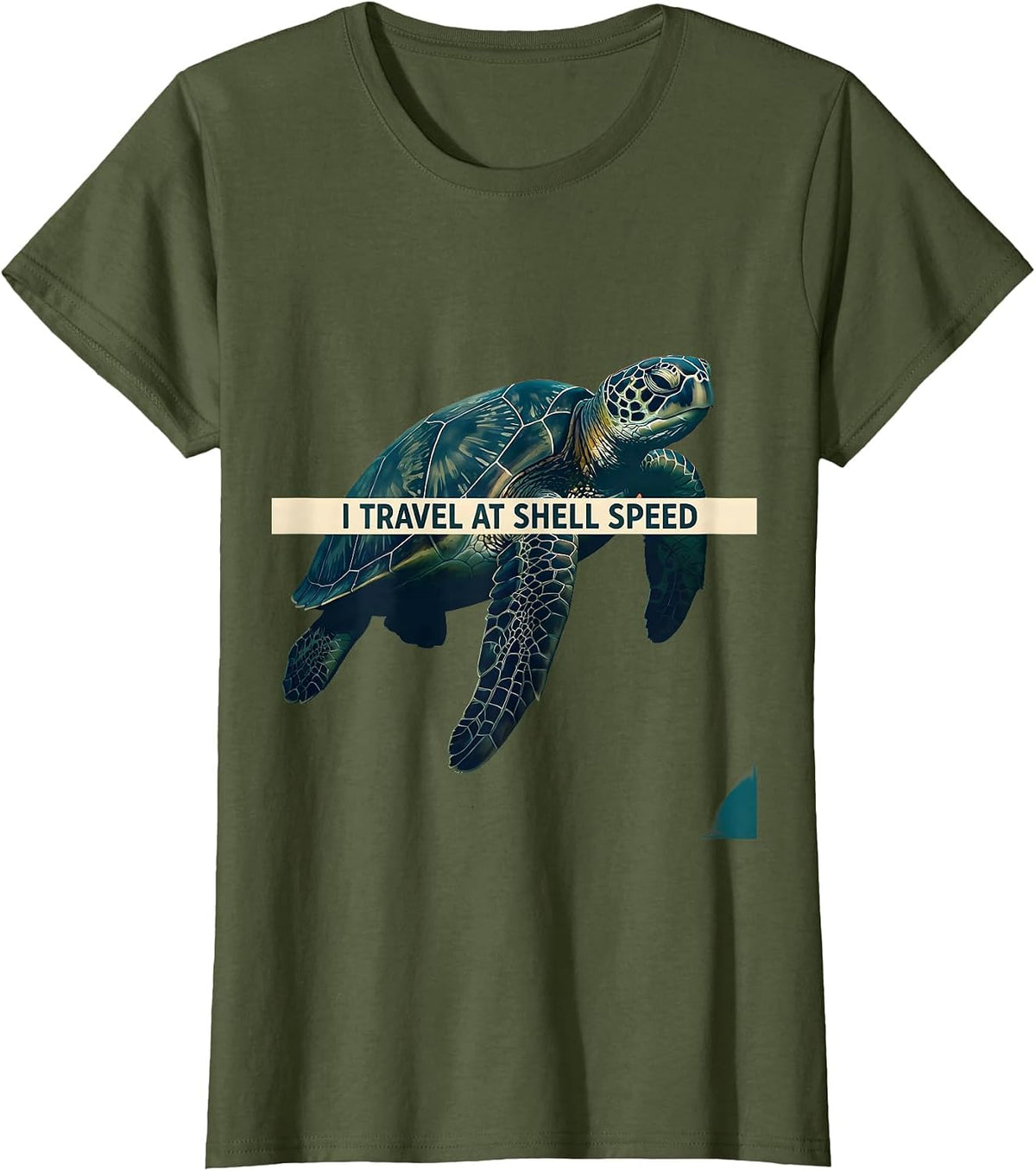 Women's I Travel At Shell Speed Funny Sea Turtle Lover Travel T-Shirt - Olive Green