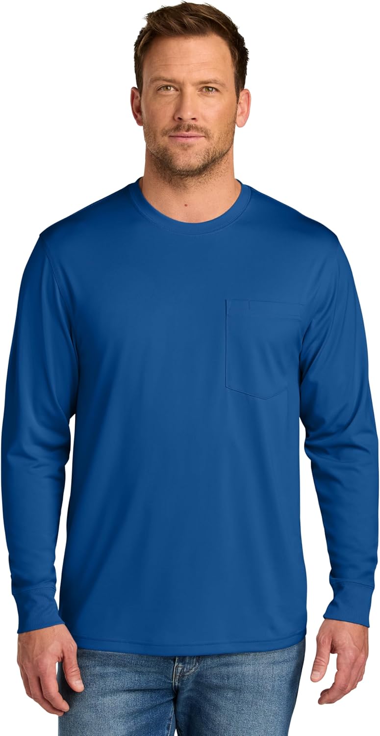 CornerStone Unisex Workwear Pro Long Sleeve Pocket Tee | Lightweight & Moisture Wicking Work Shirt for Men & Women - Royal