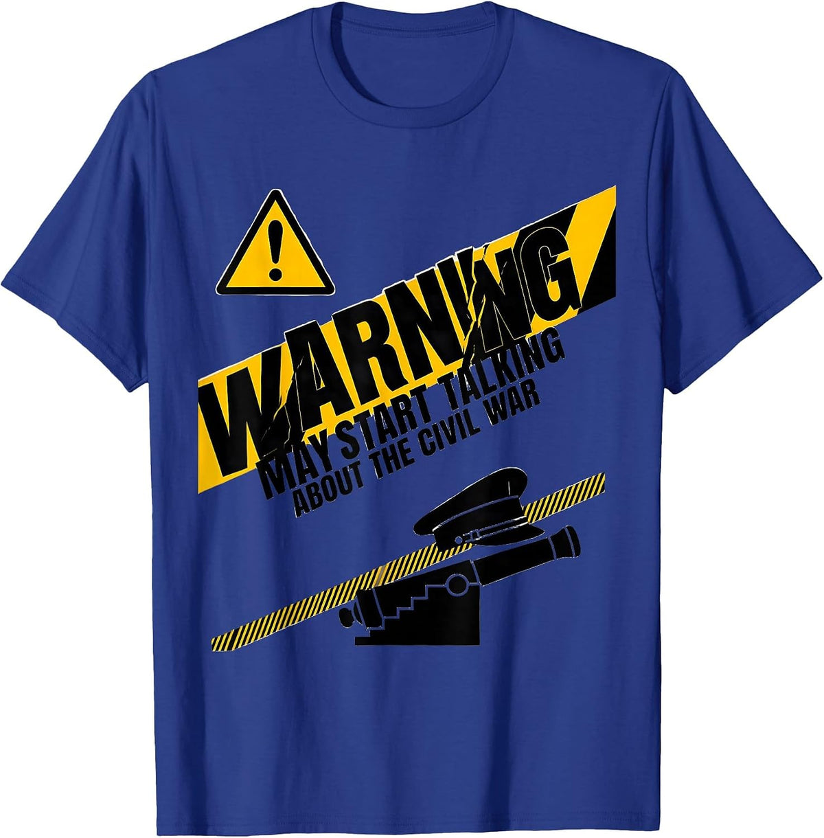 Warning May Start Talking About The Civil War Funny History T-Shirt - Royal Blue